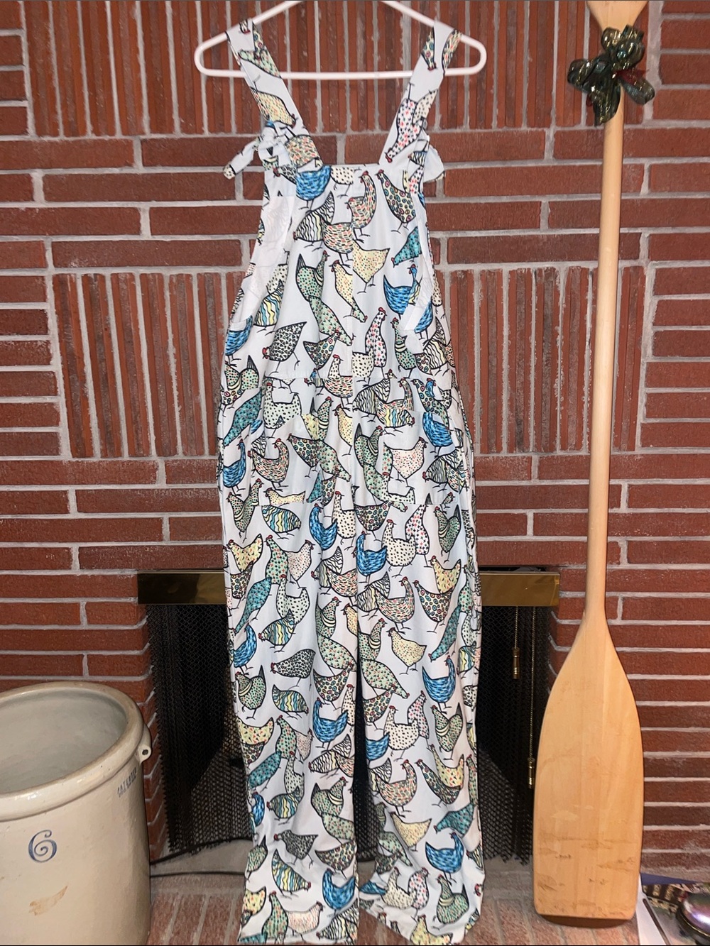 LA Soul Retro Chicken Print corduroy overalls - Picture 8 of 12